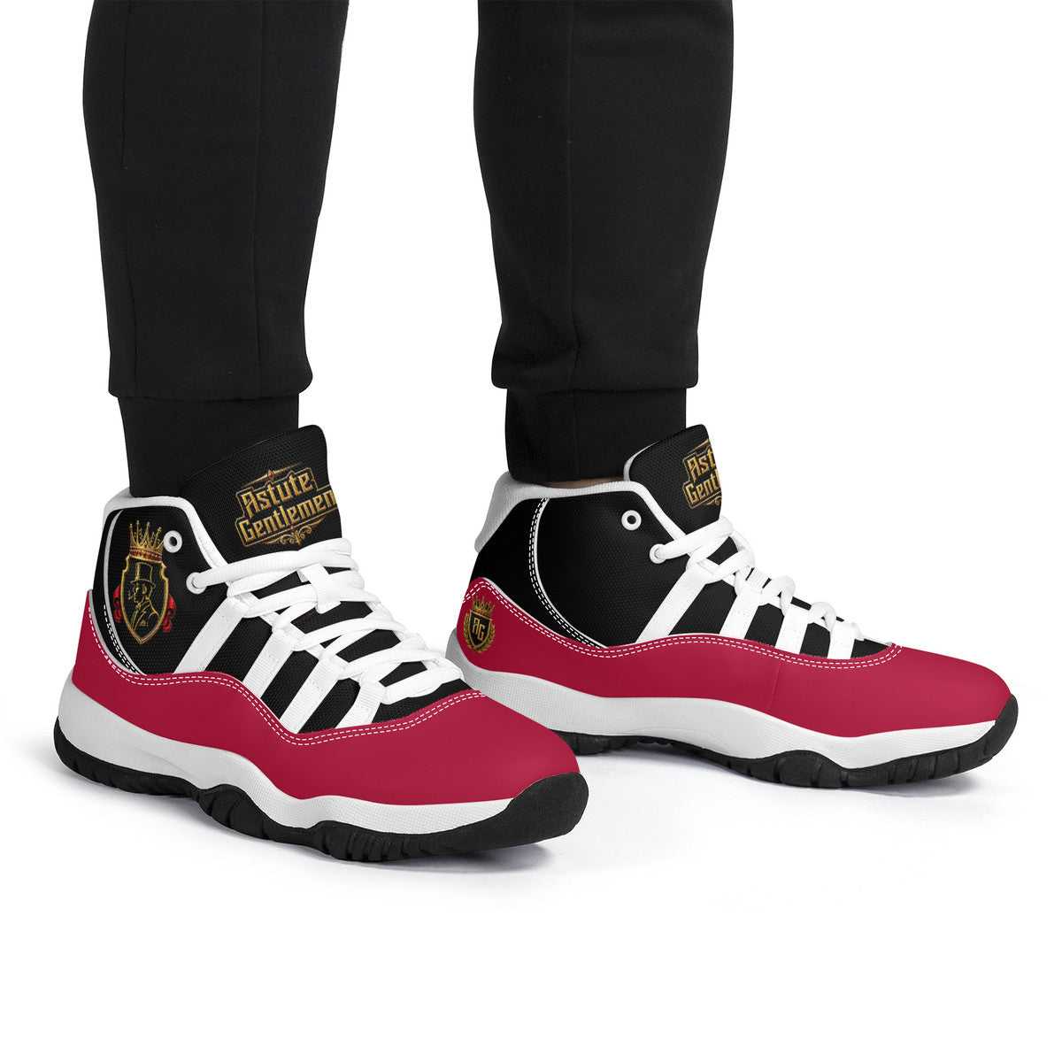 AG High Top Air Retro Sneakers - BLK/RED/WH