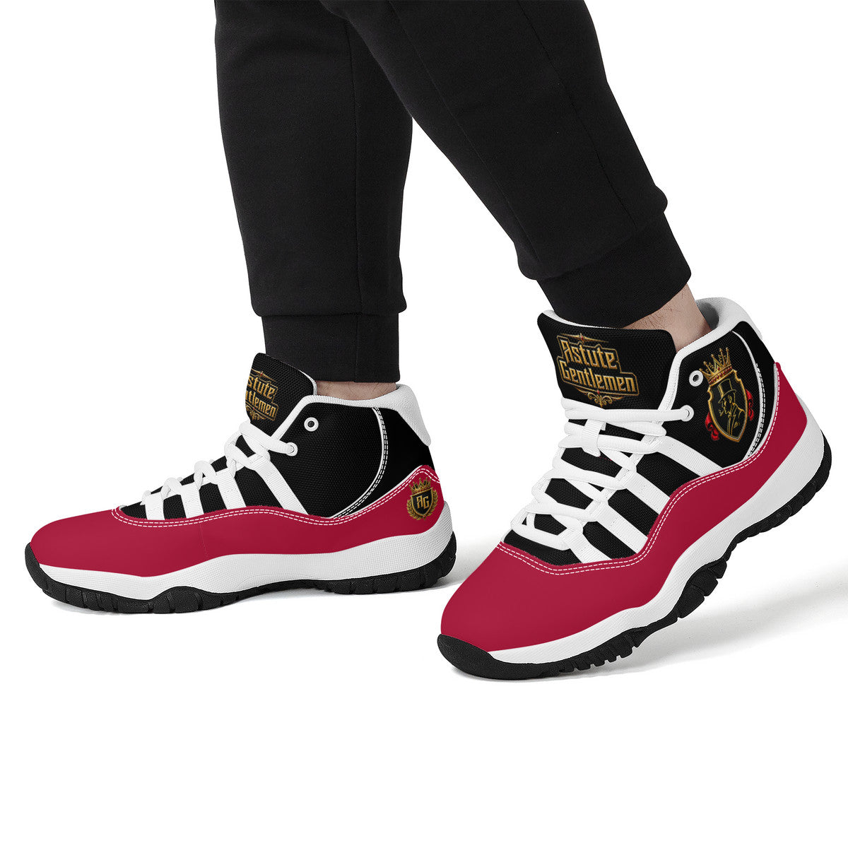 AG High Top Air Retro Sneakers - BLK/RED/WH